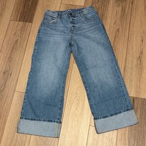 Art Class Light Blue wide leg cuffed  adjustable waist denim blue Jeans